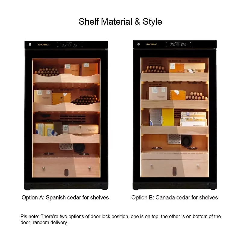 Raching Humidificador de cigarros eléctrico de tamaño pequeño C150A Gabinete de cigarros humidificador de filete húmedo negro marrón