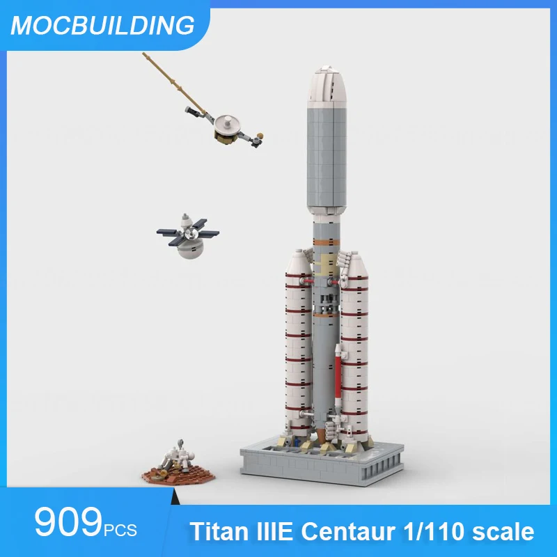 MOC Building Blocks Titan IIIE Centaur 1/110 Scale Model Space DIY Assemble Bricks Display Educational Xmas Toys Gifts 909PCS