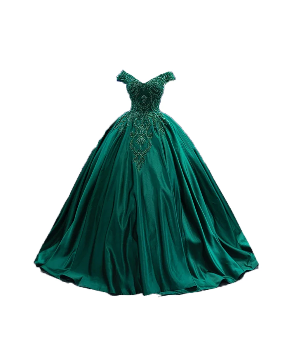 

Elegant Satin Lace V Neck Evening Dress New Sleeveless Off The Shoulder Formal Party Gowns
