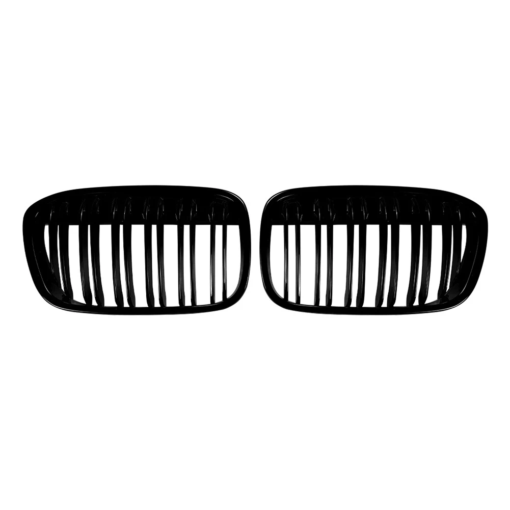 F48 Front Mesh Kidney Grilles Black For Daily Driving Use Black Finish Coating OEM Style Appearance High Strength ABS