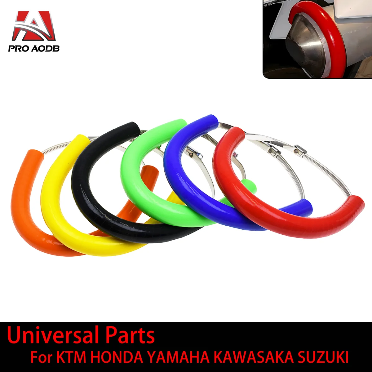 Universal Motocross Parts Oval Exhaust Protector Can Cover Moto For KTM Dirt Bike Silicone Guard Anti-hot 250 350 450 500 CC Etc