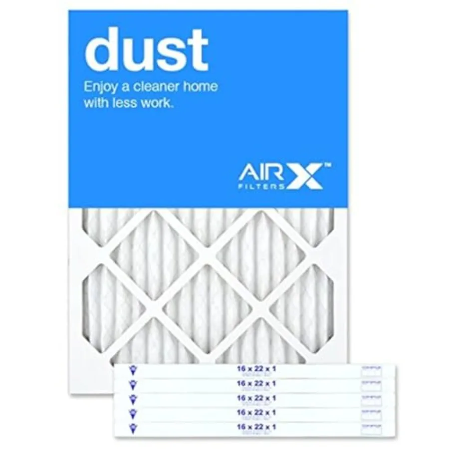 

Dust 16x22x1 Air Filter MERV 8 AC Furnace Pleated Air Filter Replacement Box of 6 Made in the USA
