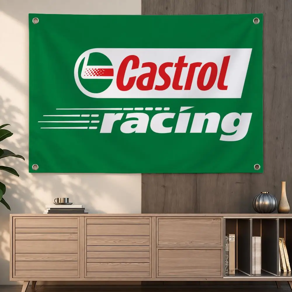 Classic Automotive Lubricant Brand Castrol Moto Oil Flags Indoor Outdoor Wall Hanging Flag Decor Banner Wall Decor