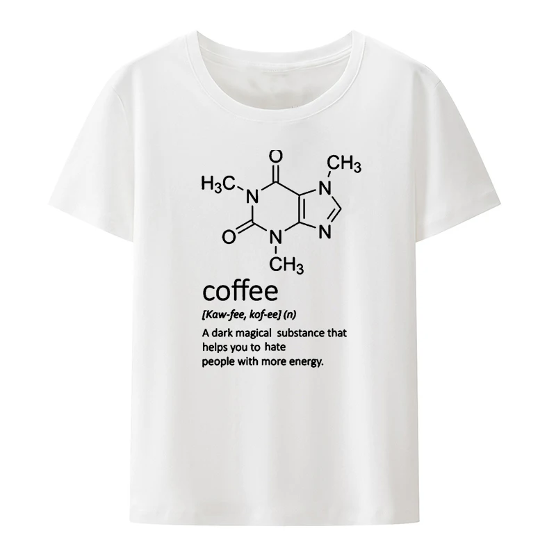 Coffee Formula Character T-shirts Streetwear Funny Top Tee Nostalgia Couple Comics Lovely Unique Cute Loose Novelty Regular