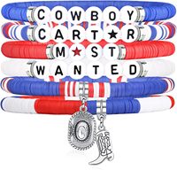 6 Pcs Western Bracelet -Cowboy Carter Most Wanted, Gifts for Cowboy Cowgirl Valentine's Day Fans Party Concert Women Men Fans