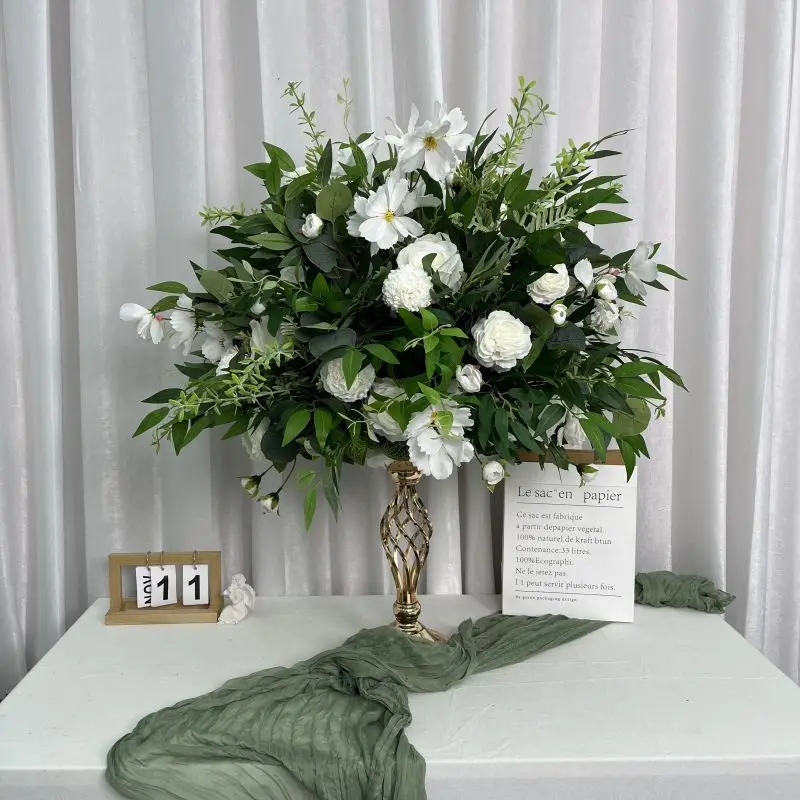Künstliches Schilfrohr 70/60/50/40cm, Großer Rosenblütenball, Tischdekoration, Event- und Hochzeitsdekoration, Blumenarrangement für den Gang, Bouquet – Detail 10