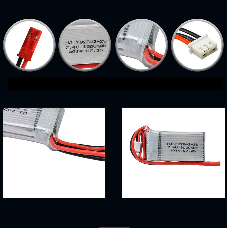 Batería LiPo 7.4V 1000mAh 2S 25C de reemplazo para MJXRC X600 - imagen 5