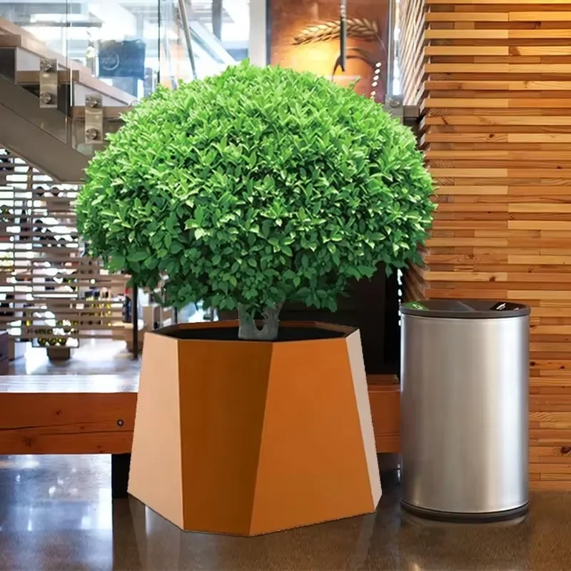 Commercial Outdoor Powder Coated Metal Planter Box Anti-rust Waterproof Design Drainage Hole Eco-Friendly Durable Custom Logo