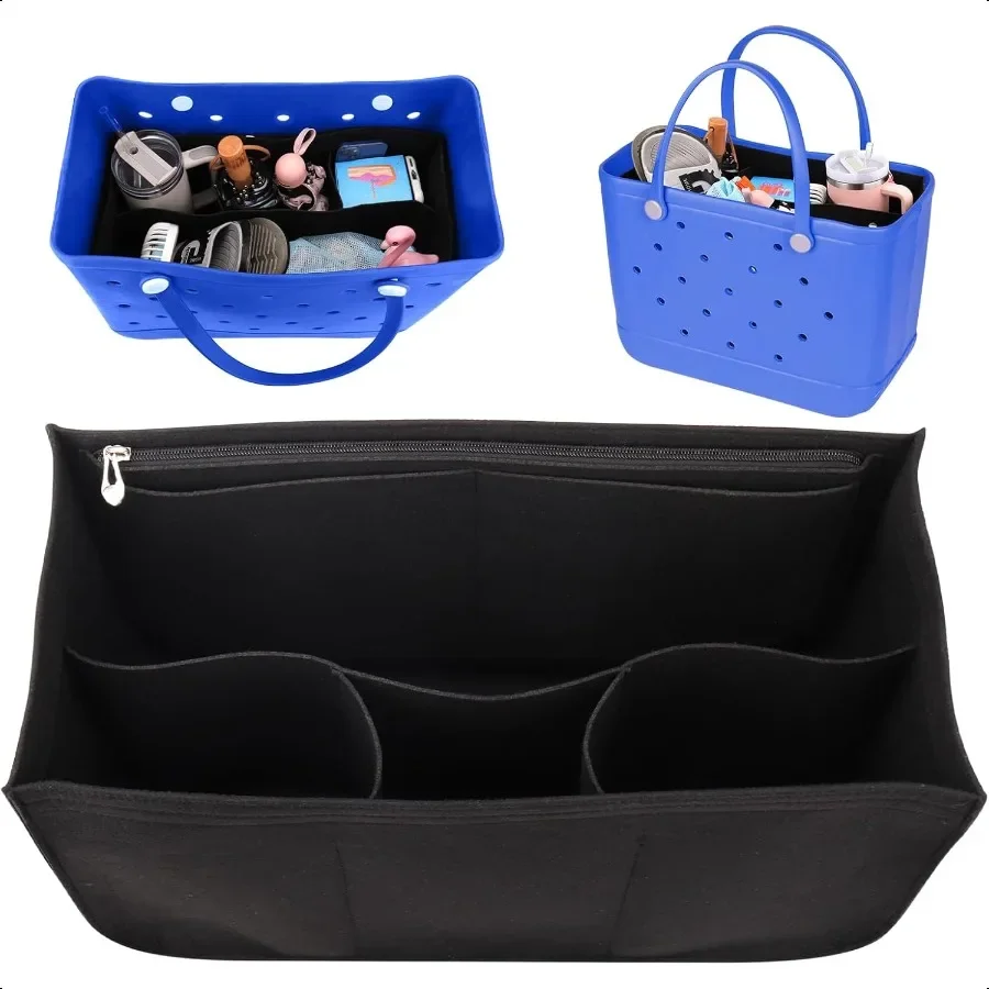

Felt Insert Organizer for Bogg Bag Beach Accories Inserts Compatible with All Size Simply Southern Tote Liner with Zipper for B