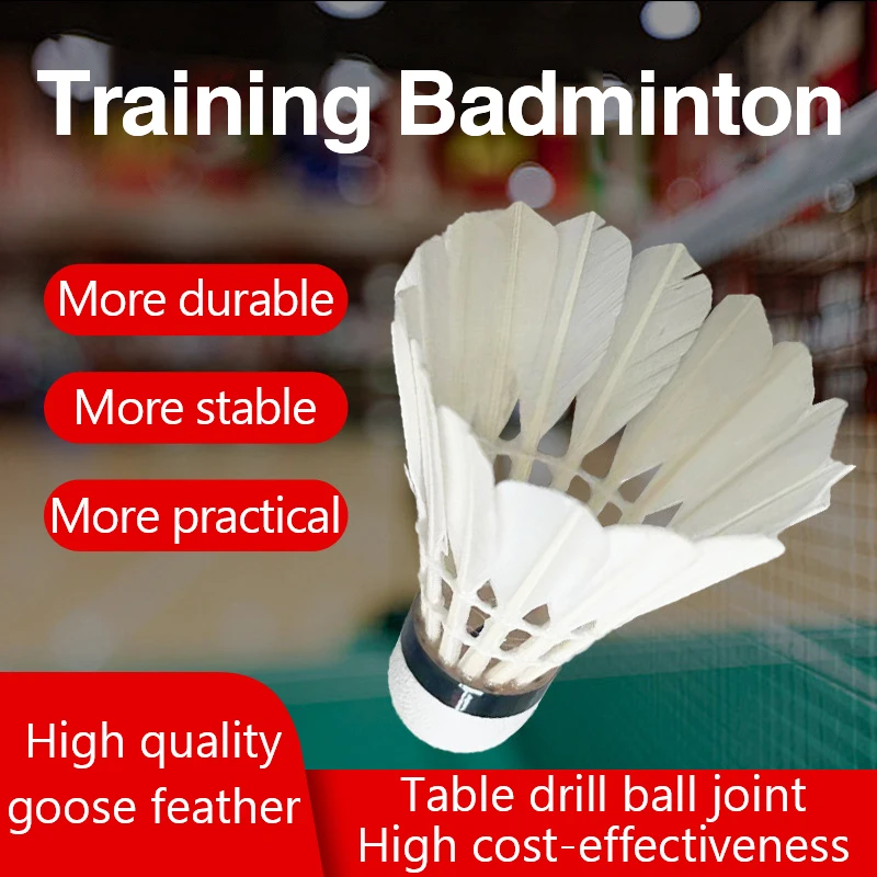 1/3pcs badmintonové míčků shuttlecock bílá husa peří létající stabilita odolný peří shuttlecock bál outdoorové tvoření