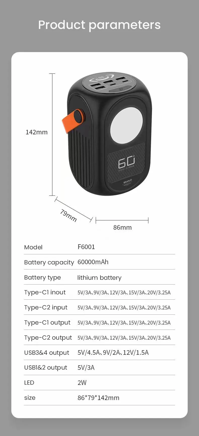 PD 65W Laptop Charging Peak 85W Power Bank 60000mah Fast Charging Portable Cell Phone Mobile Charger Power Bank Large Capacity