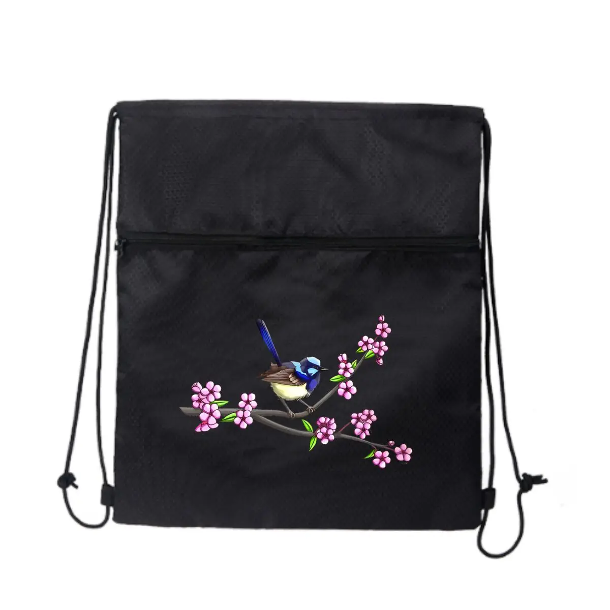 

Черная повседневная сумка на шнурке Little Blue Wren вмещает кошелек для телефона и многое другое