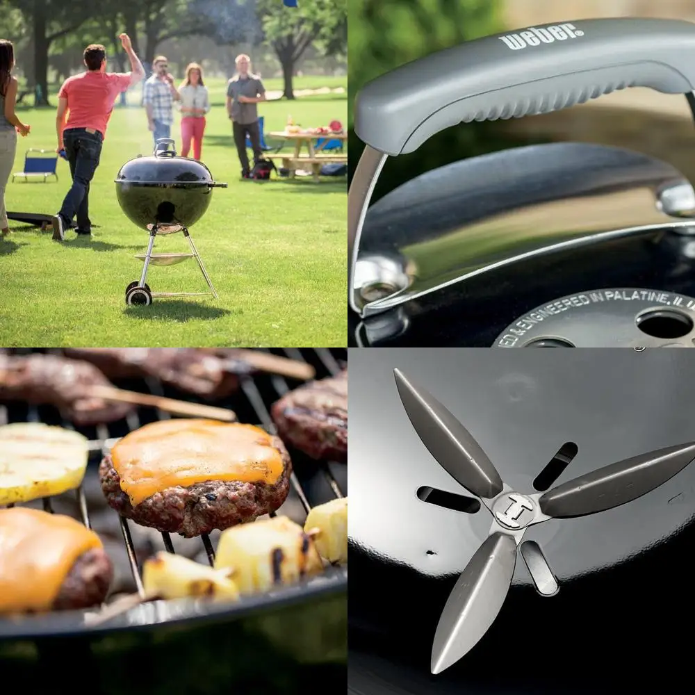 

Угольный гриль для приготовления пищи на открытом воздухе, 22 чайника, черный