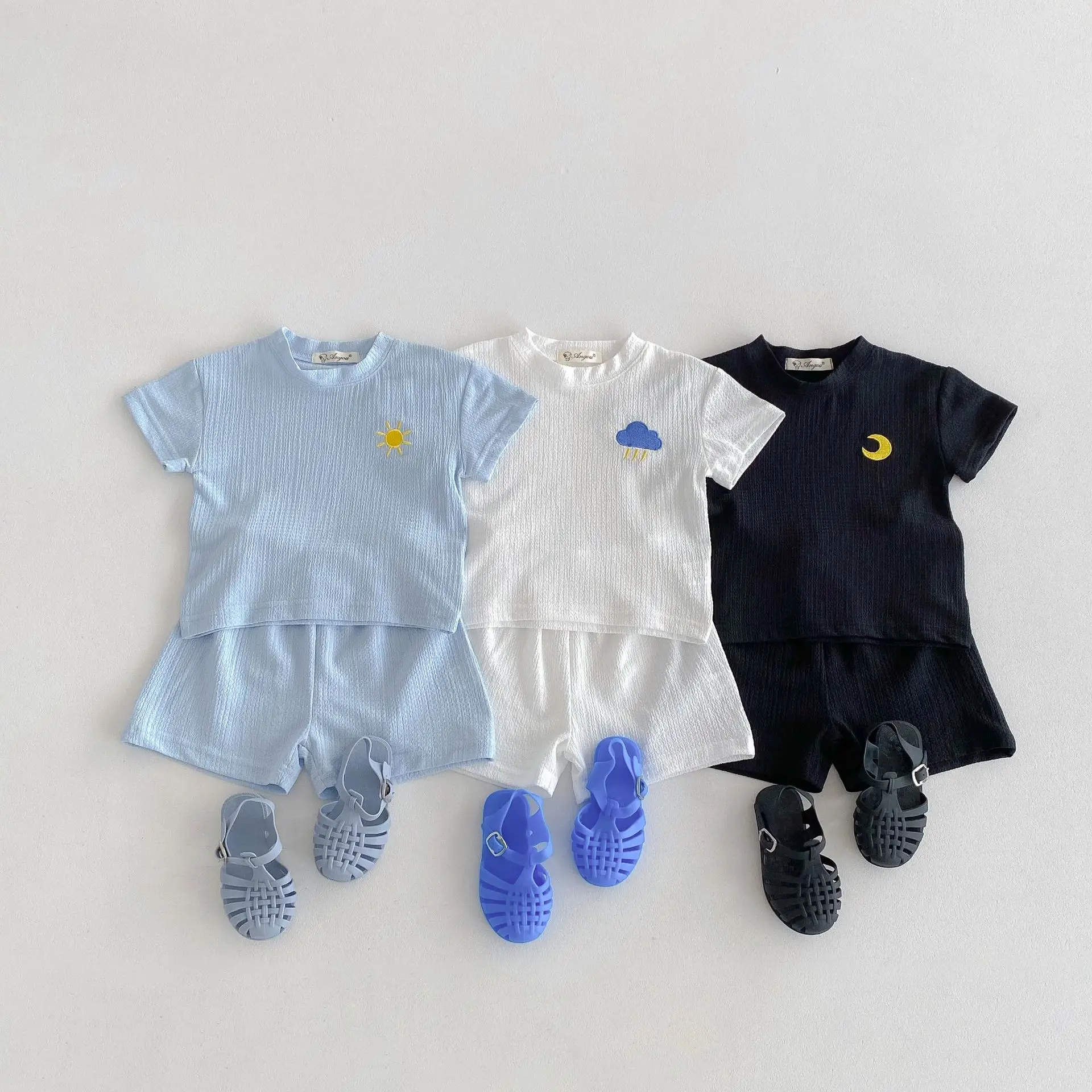 

2024 Summer New Baby Short Sleeve Clothes Set Infant T Shirts + Shorts 2pcs Suit Kids Home Clothing Set Toddler Pajamas Outfits