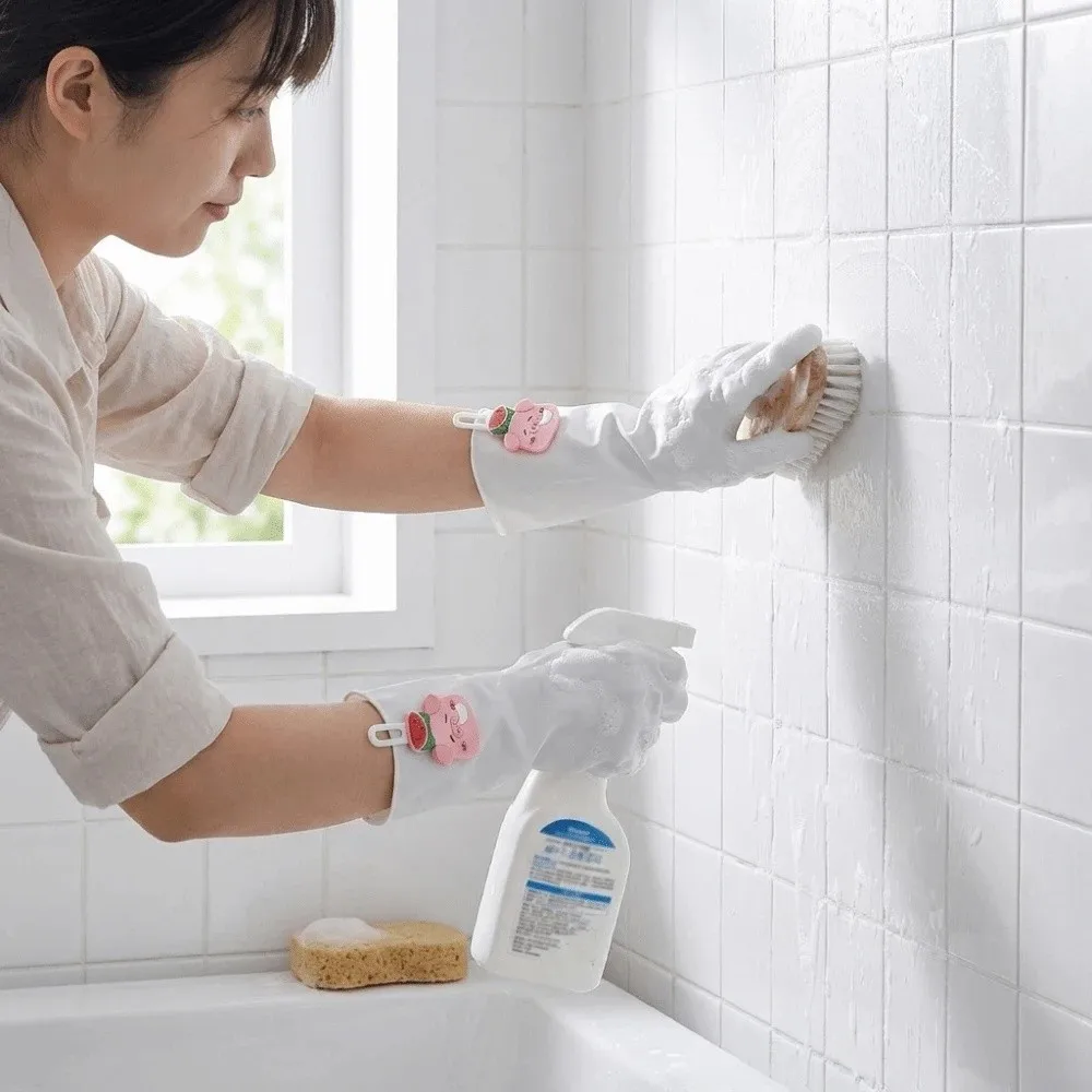 Waterproof Dishwashing Gloves Non-Slip Piglet Pattern Cleaning Gloves Cartoon Tear-resistant Nitrile Gloves Kitchen
