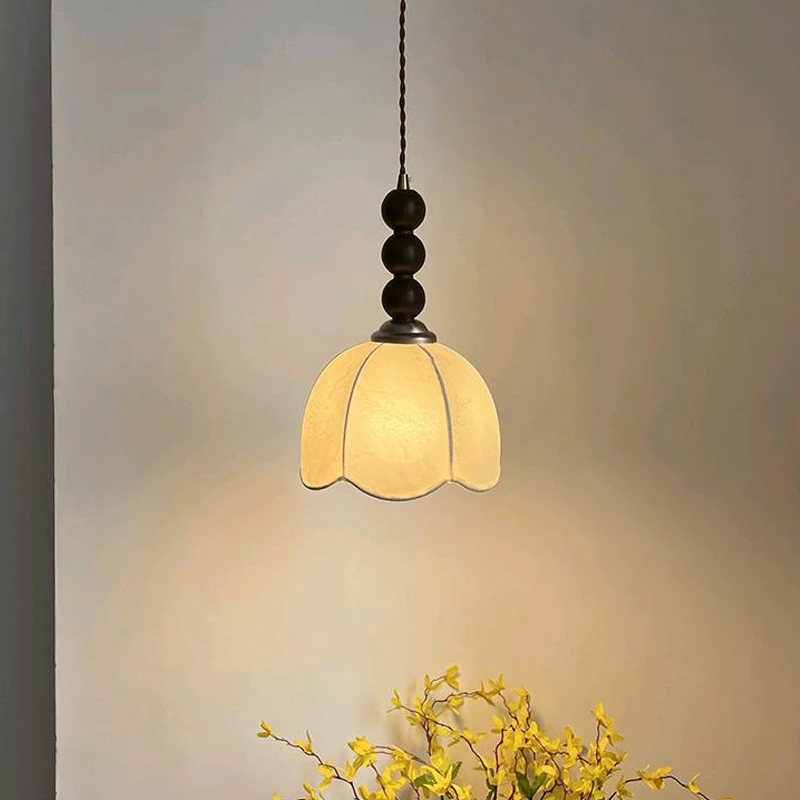 

Medieval Style Pendant Lights Bedroom Bedside Chandelier Tea Room Zen Silk Lamp Indoor Lighting Home Decor Suspension Luminaire