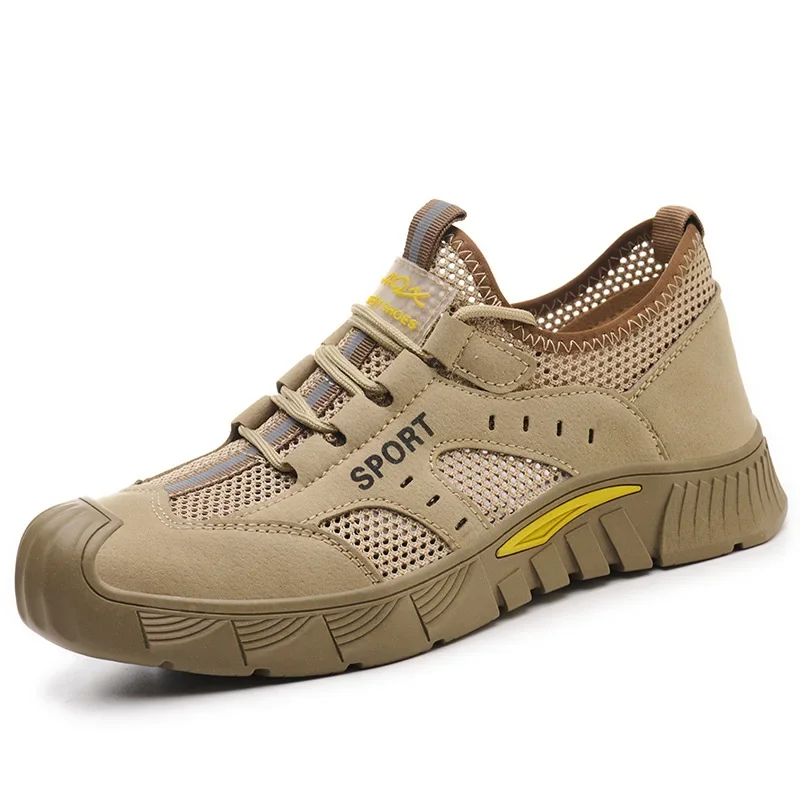 

Summer Breathable Safety Shoes for Men Anti-crush and Wear-resistant Shoes Lightweight Safety Shoes for Construction Site Work