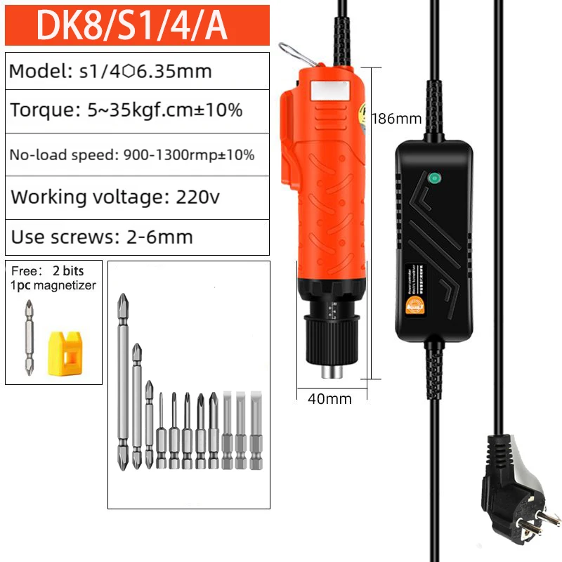 Straight Handle Short Electric Screwdriver Mini 801 802 S1/4 Screwdriver 220V Straight Tool for Home Industrial DIY Power Tool