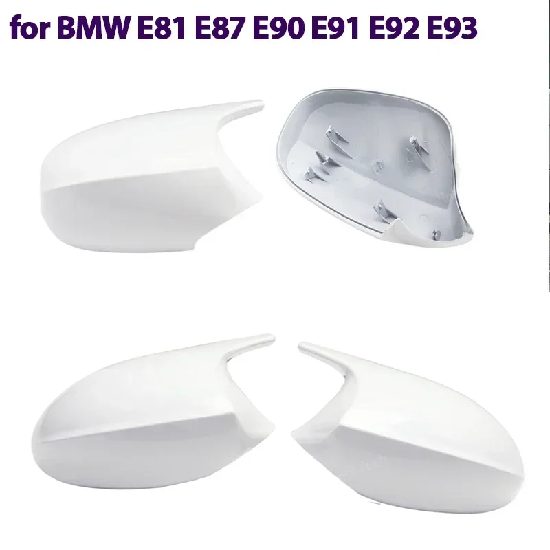 Für BMW E90 E91 E92 E93 E81 E87 E82 E88 3er 1er Serie 1 Paar Rückspiegelabdeckungen Weiß M Look
