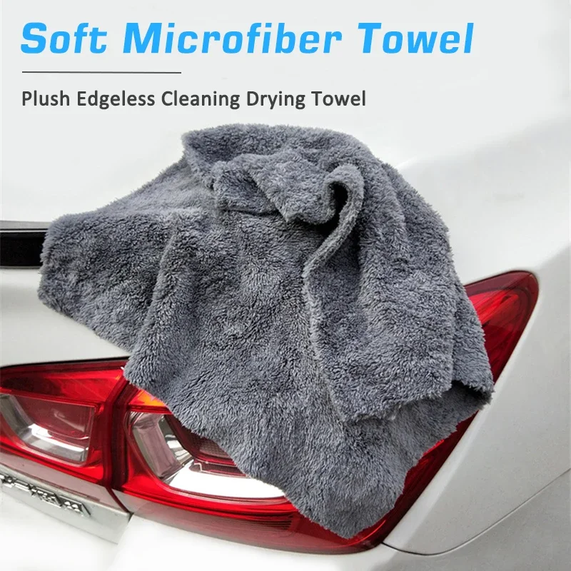 3pcs Car Wash Microfiber Towel Cleaning Drying Car Polishing Cloth Soft Edgeless Car Detailing Waxing Towel 40X40CM 350GSM