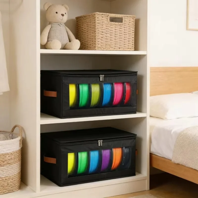 3D Printer Filament Storage Bag Cloth Transparent Window Dustproof Moisture Resistant Organizer for Workshop Home Office