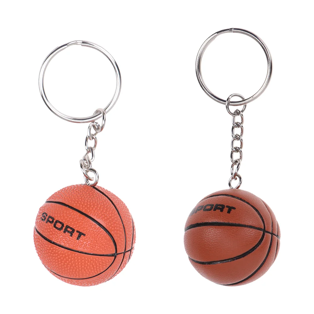 2 Pcs Basketball Keychain Accessories Decors Backpack Gifts Lovely Chic Rings Girl Hanging Sports Balls