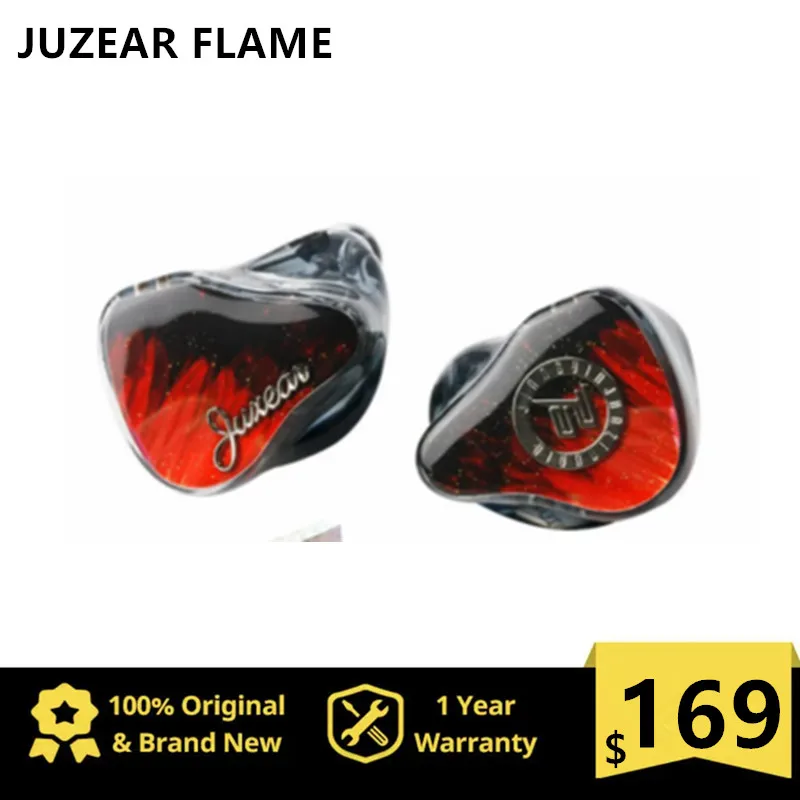 JUZEAR FLAME 1DD+4BA In Ear Monitor Hybrid Earphones IEMs HiFi Headphone Wired Earbuds with 2pin 6N OFC Sliver-plated Cable