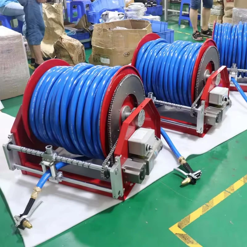 

China 100m Water Reel Set Industrial Power Hose Reel With Swivel Joint