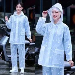 Raincoat rain pants suit women's thickened adult long full body rain proof waterproof electric vehicle split raincoat