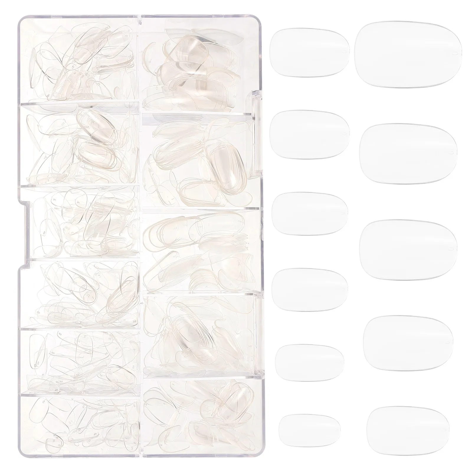 

1 Box Ultra Thin Fake Nails Clear Short Full Cover Nail Tips Press on for Banquet Cosplay Masquerade Nail Art Decorative False