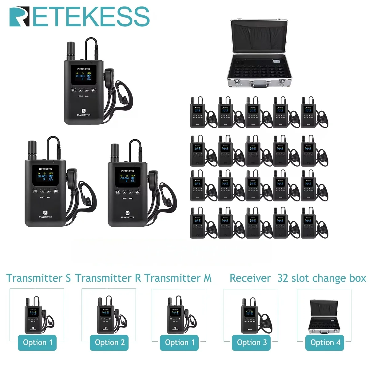 

Retekess TT129 Wireless Tour Guide System Audio Guide System Long Distance Microphone For Conference Visiting Academic Exchange