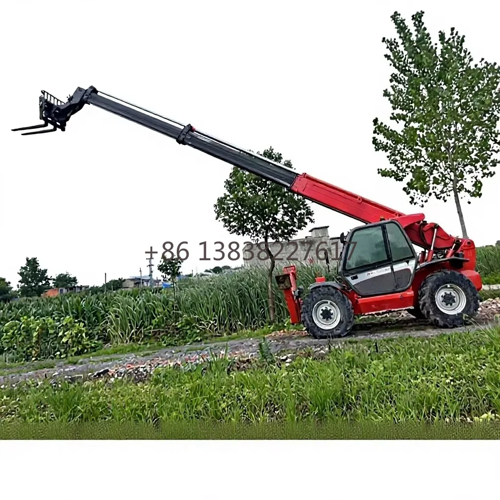 Telescopic Handler Red Hydraulic Boom Forklift Agricultural Machinery with Engine Factory Price