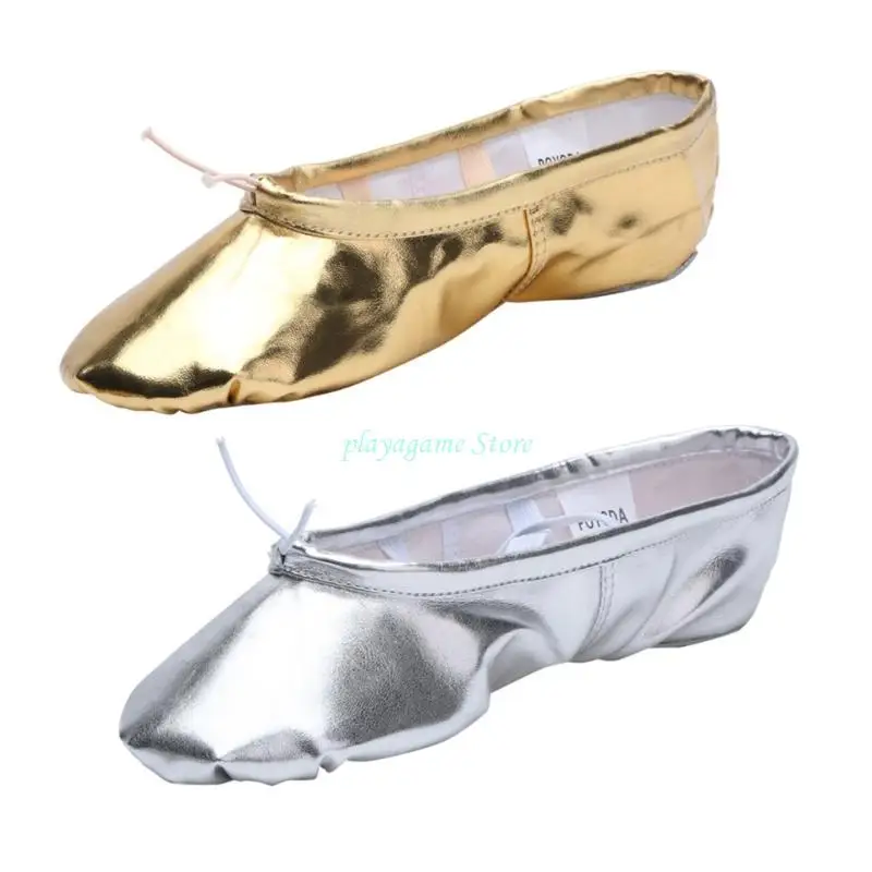 Y88A Dance Practice Shoes Heeled for Ballet Latin Dance Breathable Summer Design Nonslip PU Leather Soles Enhancing Grip
