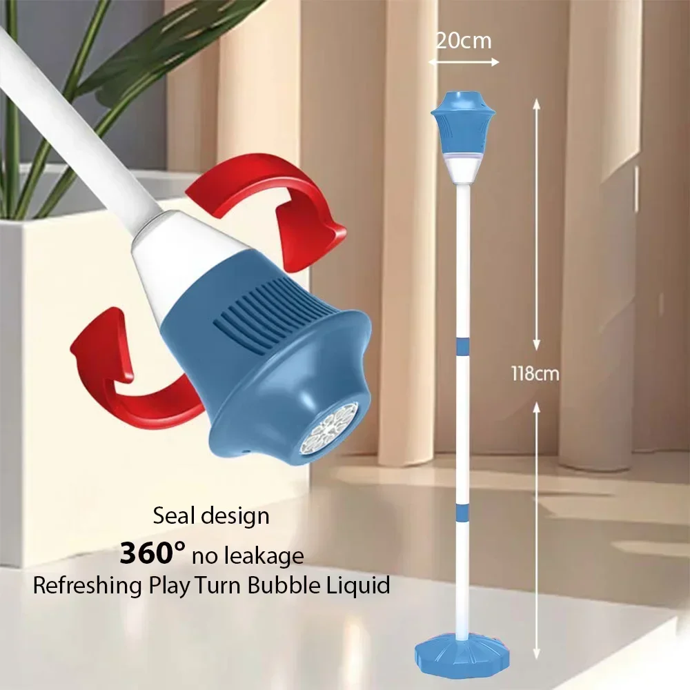 Bubble Maker Stand Machine with Lights and Music Automatic Bubble Torch Bubble Machine Toys for Wedding Birthday Outdoor Party