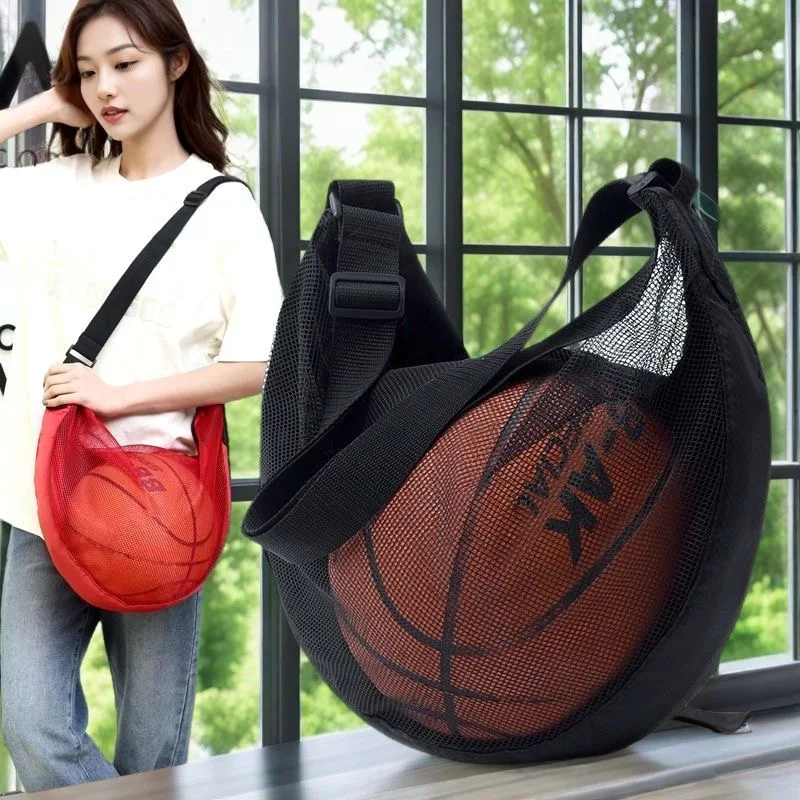 1 Pcs Adjustable Belts Shoulder Bag Portable Full Mesh Storage Basketball Volleyball Football Ball Cross Bags Organizers Pouch