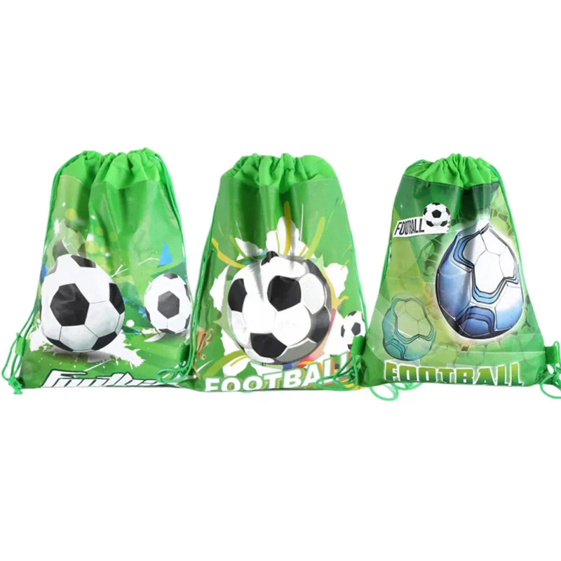 Bolsas con cordón de fútbol para niños, mochila de fútbol, fiesta deportiva, bolsas de recuerdo con cordón, regalos, fiesta de cumpleaños, 6/24 Uds.