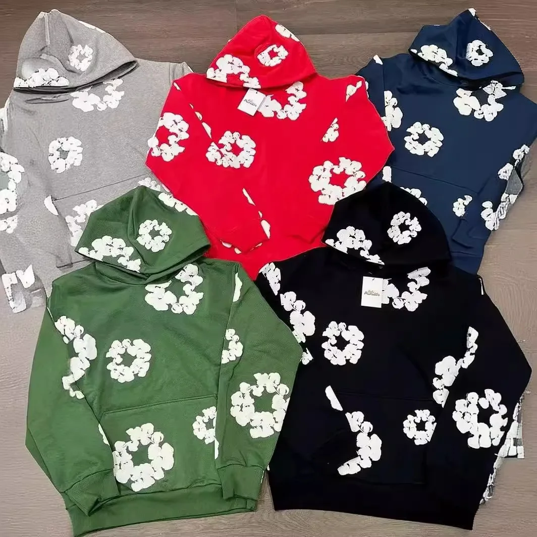 Men Women 3D Flower Printed Loose Long Sleeve Hoodies Y2K Couples Hip-hop Streetwear Pullover Hoodie Sweatshirt