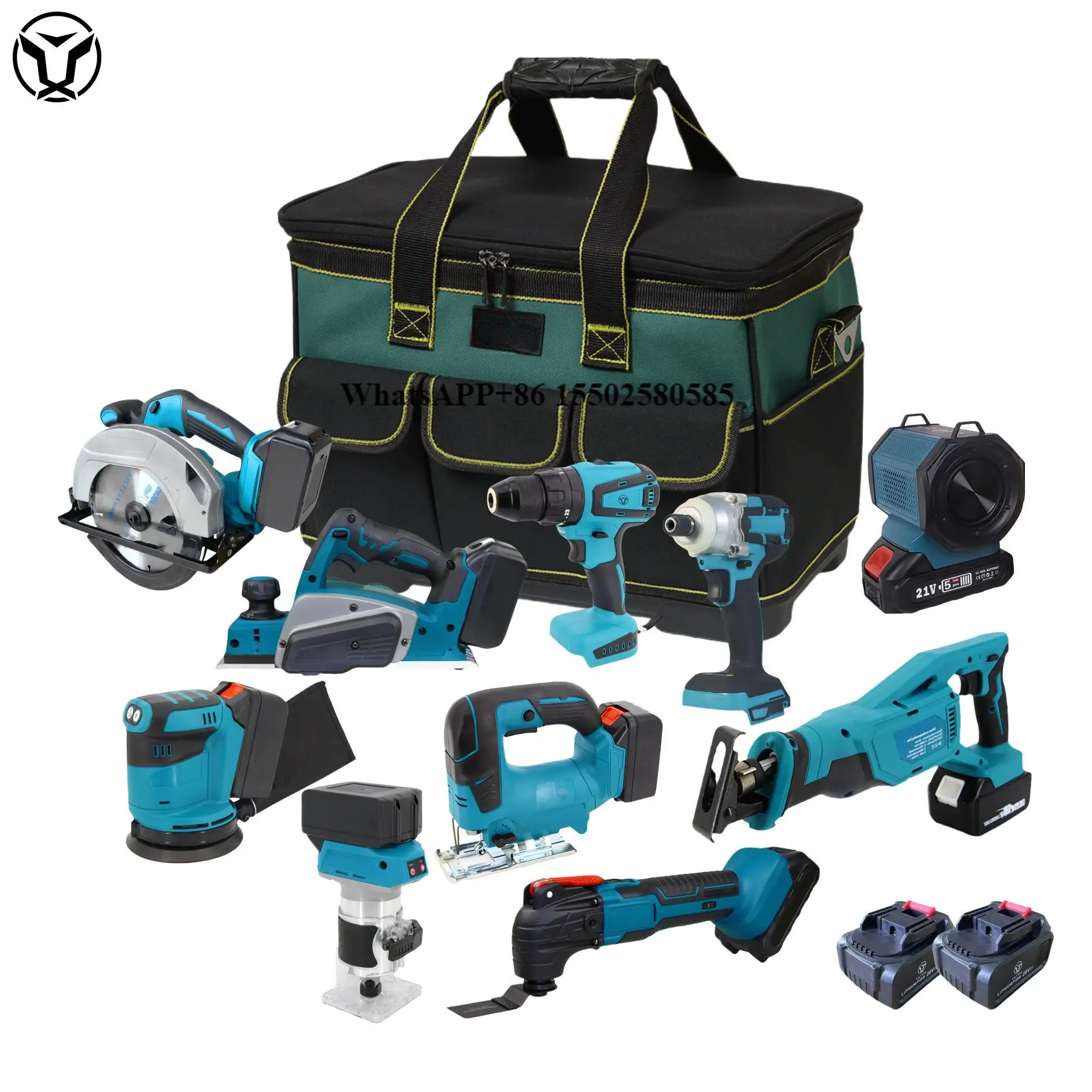 

YUTUO Professional 18V 20V MAX Battery Electric Screwdriver Combo Woodworking Cordless Drill Set 10 in 1 Power Tool Kit