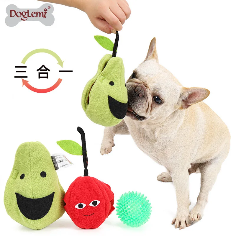 2Combination1Pear-shaped cherry ball toy for dogs, prevents home destruction, helps expend energy, allows sniffing
