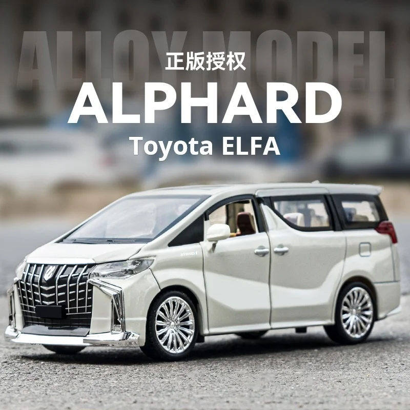 

1:24 Officially Licensed Toyota Alphard Exquisite Simulated Luxury Business Car Die-cast Model Collectible Light & Sound