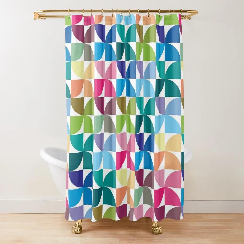 

Geometric Pattern #1 (colorful quarter circles) Shower Curtain Modern Showers For Bathroom Bathtub Curtain