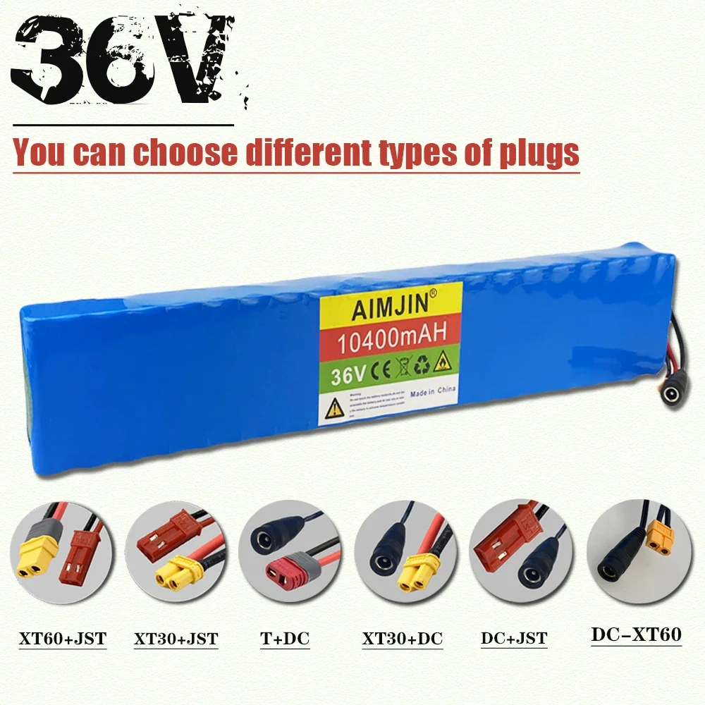 

36V 10.4Ah 10S4P Lithium Battery Pack 18650 10400mAh 800W 500W 450W 350W 250W Ebike Electric Car Bicycle Motor Scooter