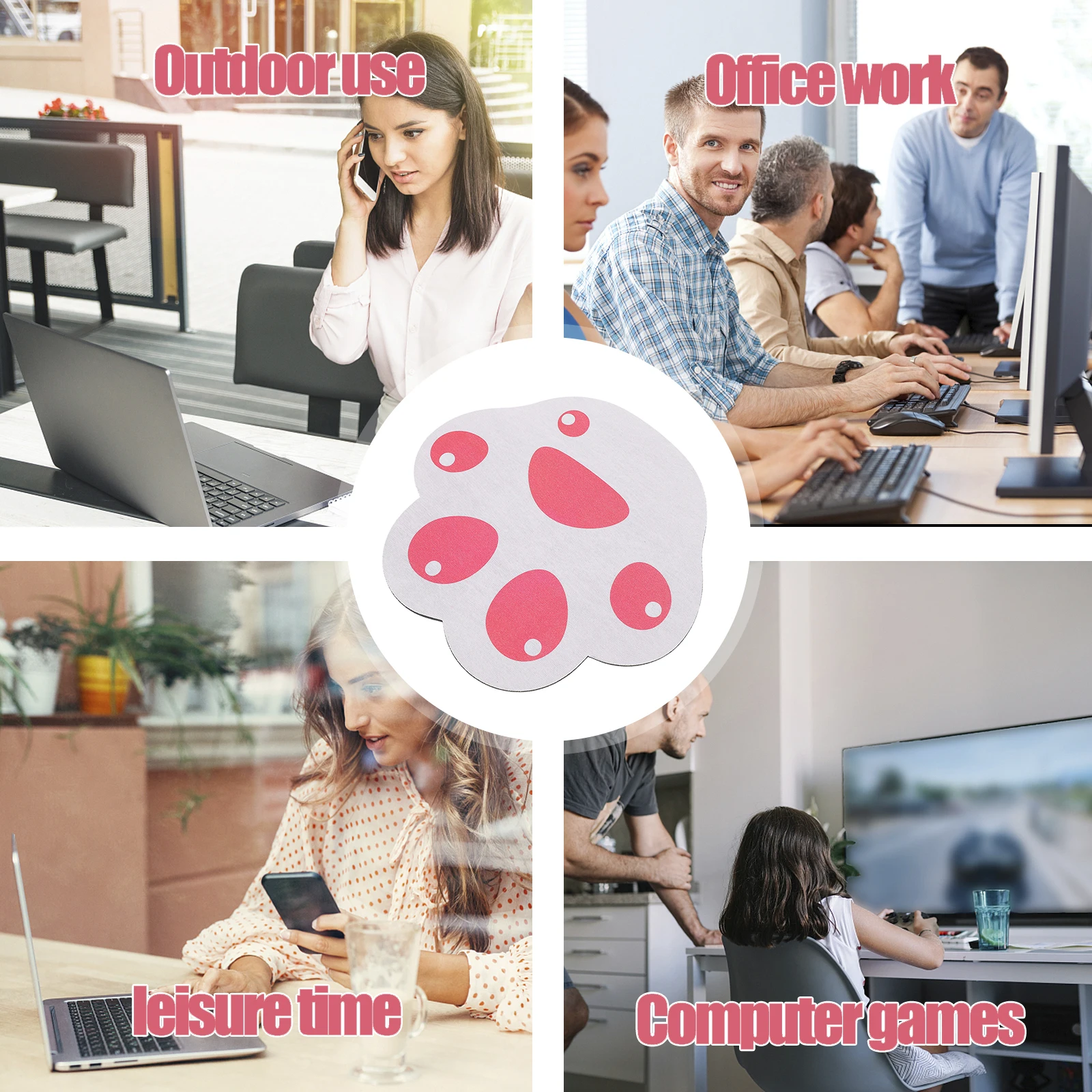 

Cartoon Cat Mouse Pad Non-Slip Rubber Mat For Laptop Office Home Laptop Mouse Pad Kitten Claw Design Light Carry Mat