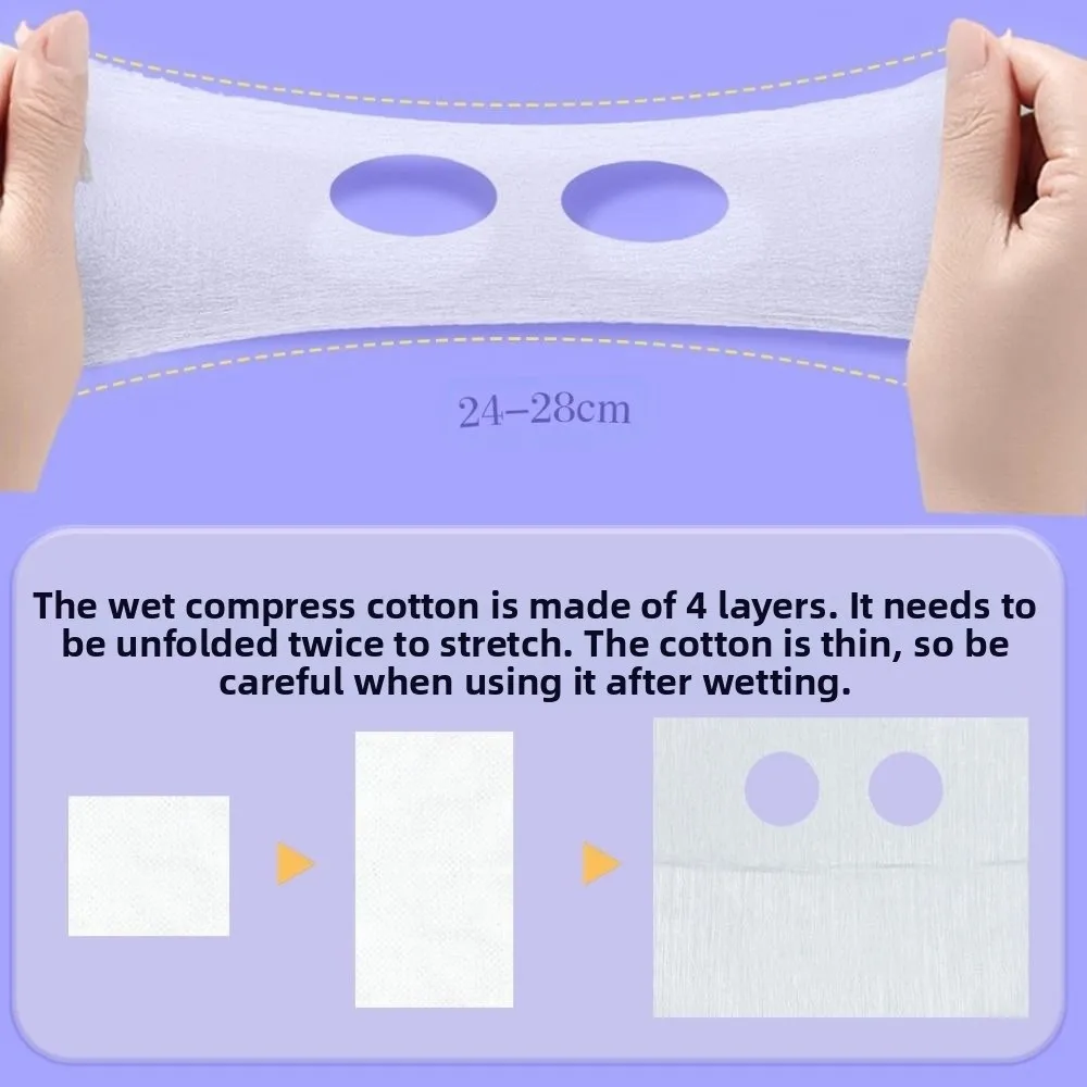 2 صناديق 3 في 1 لوحة قطن مضغوطة رطبة يمكن التخلص منها لينة لمط قناع ورقة لطيف مرونة مزيل ماكياج منصات النساء #3