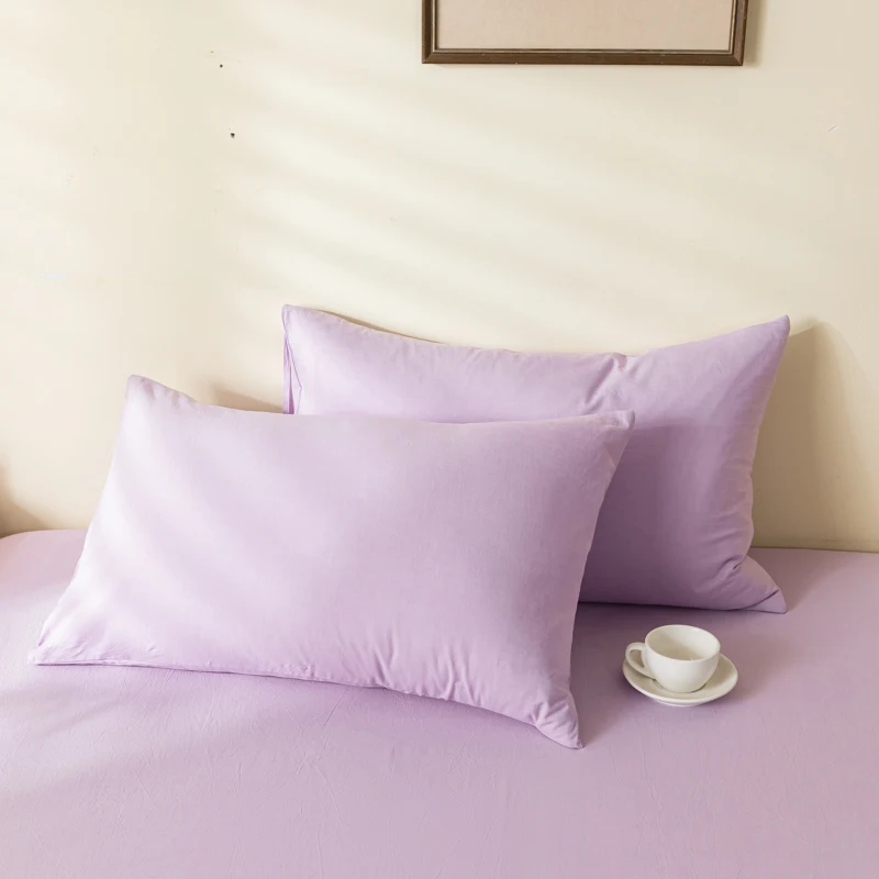 زوج من أغطية الوسائد القطنية المغسولة المصنوعة من القطن الخالص للاستخدام المنزلي، أغطية وسائد من القطن الخالص، غطاء بطانة أساسي مزدوج للصيف