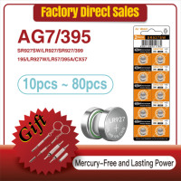 10-80PCS 46mAh SR927W LR927 AG7 395 Button Pilas Batteries SR927 LR57 399 395A 1.5V Alkaline Coin Cell For Clock Watch Battery