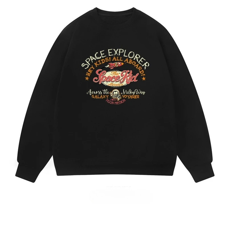 

The 2025 autumn/winter new Space Explorer pattern printed sweatshirt is a fashionable and loose top for both men and women