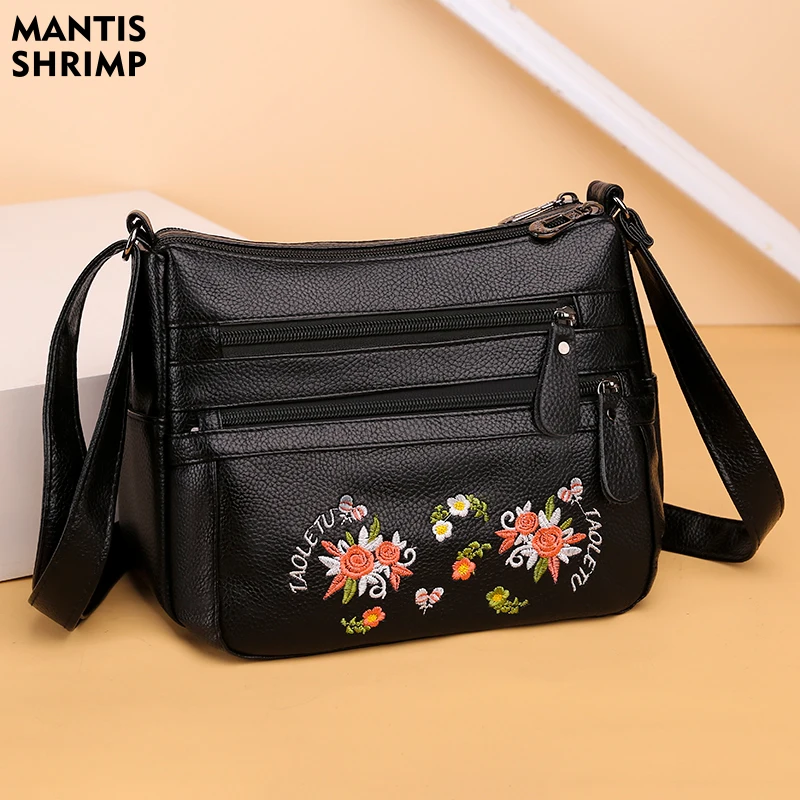 

Retro Women's Bag Vintage Female Crossbody Bags Designer PU Leather Embroidery Messenger Bags New Trend Shoulder Bags for Women