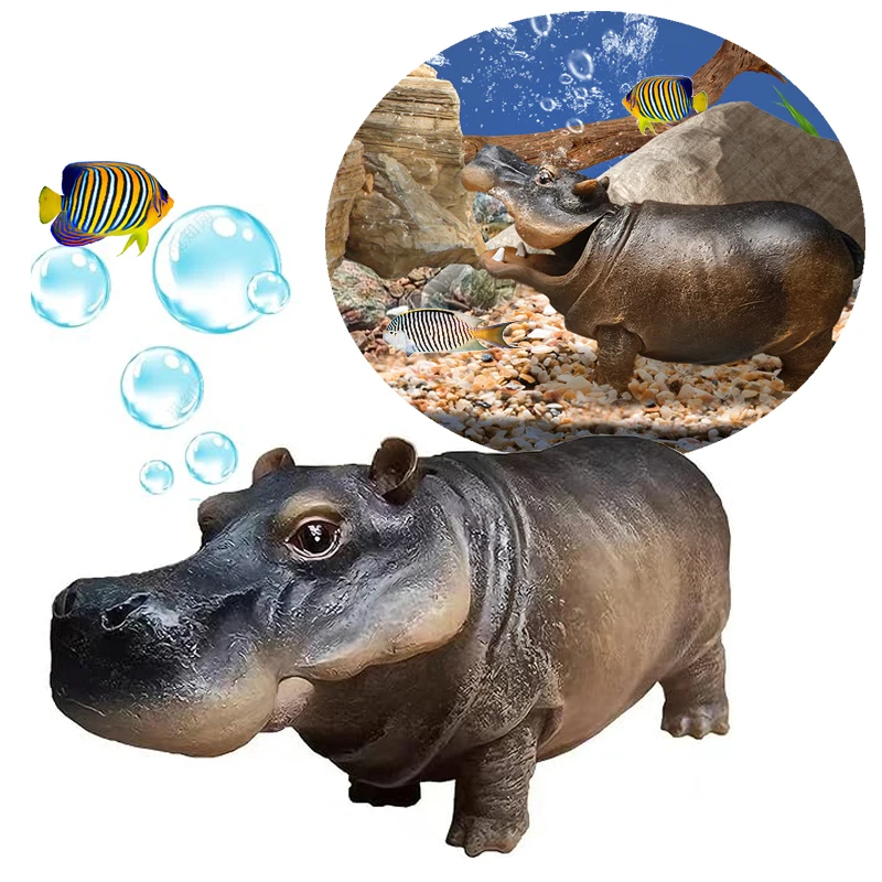 Fish Tank Decorations Hippo - Increase Oxygen Levels, Aquarium Remove Oil Film - Perfect Aquarium Accessories Air Bubbler