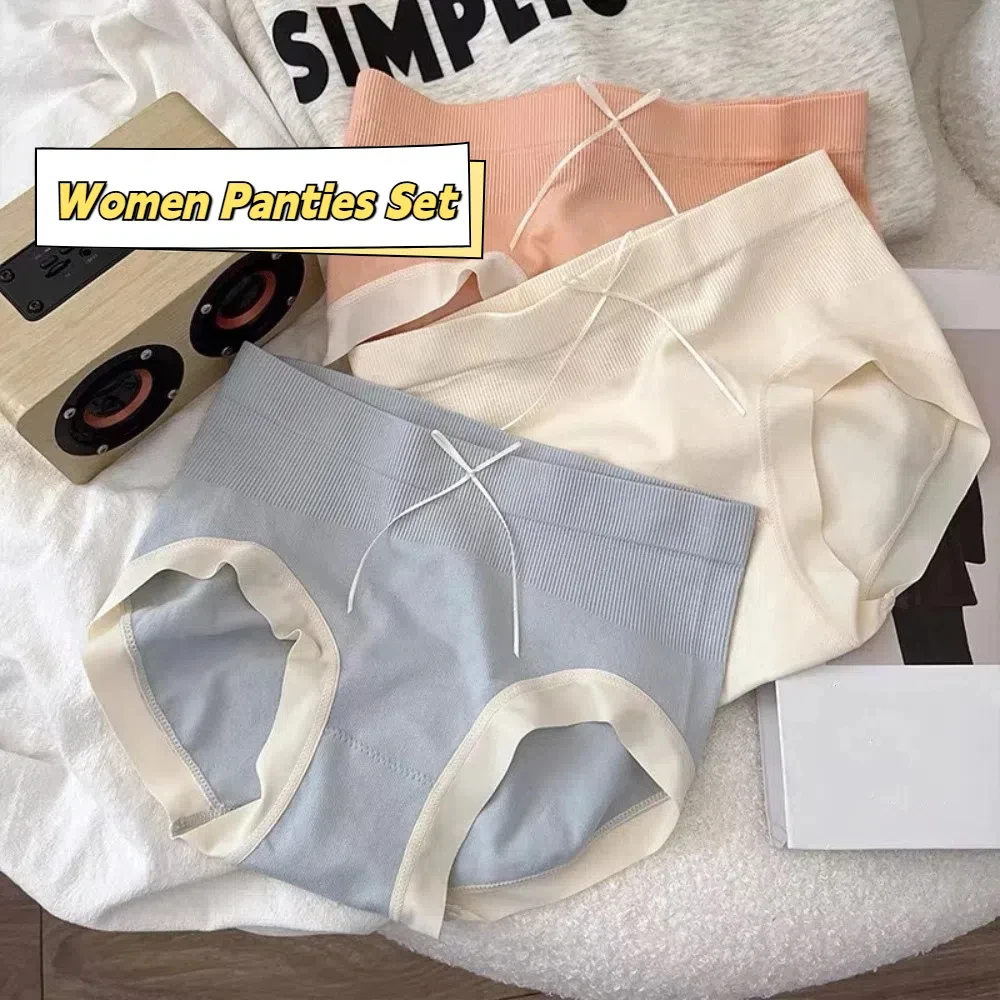 

5Pcs Low Waist Women Panties Set Female Lingerie Random Color Ruffles Briefs Elastic Comfortable Bow Underpants Girls Women